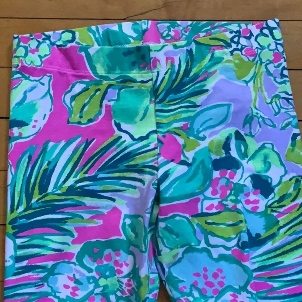 Lily Pulitzer girls size‎ L 8-10 Floral crop leggings